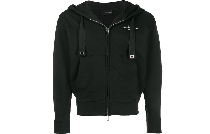 Emporio Armani Logo Hoodie Long Sleeve Jacket Black 3G1BN4-JHUZ-0999