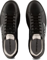 EMPORIO ARMANI阿瑪尼 牛皮 徽標繫帶圓頭低幫 時尚板鞋 男款 黑色 Lookbook EMPORIO ARMANI阿瑪尼 牛皮 徽標繫帶圓頭低幫 時尚板鞋 男款 黑色