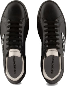 阿玛尼标志黑色皮革低帮系带运动鞋 X4X598XN6331K001 Lookbook 阿玛尼标志黑色皮革低帮系带运动鞋 X4X598XN6331K001