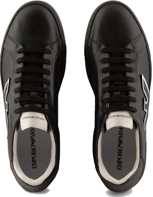 Zapatillas Bajas Emporio Armani Logo con Cordones 'Cuero Negro' X4X598XN6331K001 Lookbook Zapatillas Bajas Emporio Armani Logo con Cordones 'Cuero Negro' X4X598XN6331K001