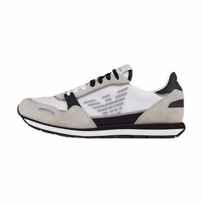 Emporio Armani Logo Leather Sneaker 'Beige'