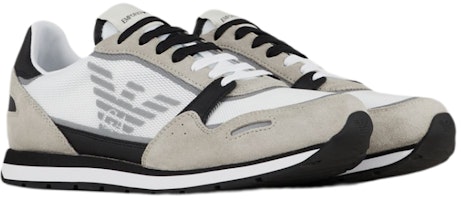 EMPORIO ARMANI 阿瑪尼 鷹標logo皮革 運動鞋 米白 Shop EMPORIO ARMANI 阿瑪尼 鷹標logo皮革 運動鞋 米白
