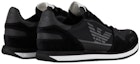 Shop Emporio Armani Logo Kulit Sneaker 'Black Eagle' X4X537XM678N639