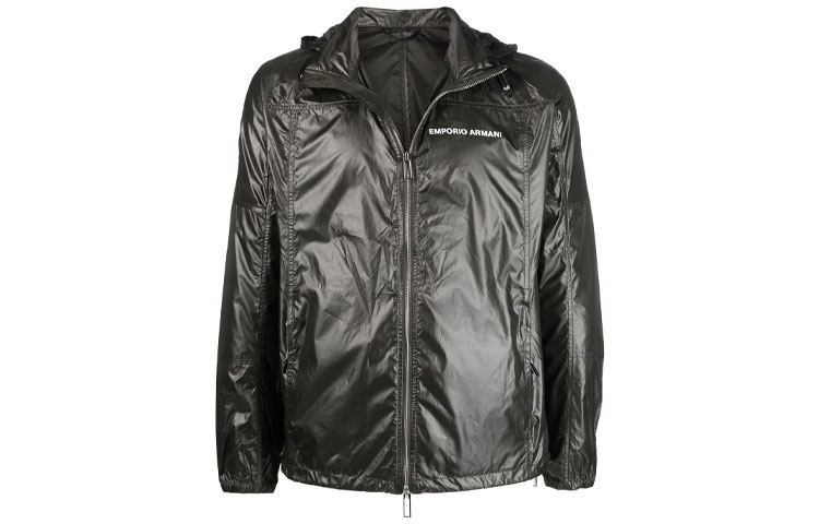 Emporio Armani Logo Lightweight Zip Jacket Black 6K1B64-1NWNZ-0598