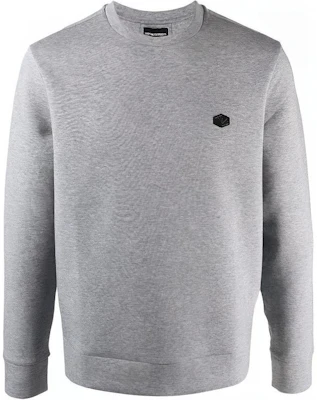 安普里奥·阿玛尼标志补丁灰色圆领卫衣 8N1MD1-1JHSZ-0630 Buy 安普里奥·阿玛尼标志补丁灰色圆领卫衣 8N1MD1-1JHSZ-0630