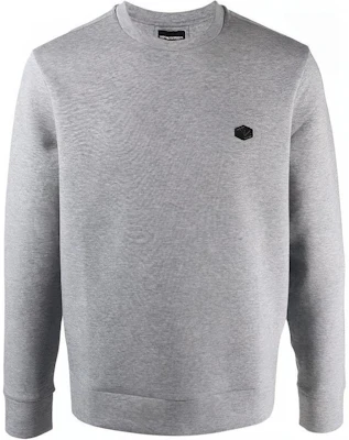 安普里奥·阿玛尼标志补丁灰色圆领卫衣 8N1MD1-1JHSZ-0630 Order 安普里奥·阿玛尼标志补丁灰色圆领卫衣 8N1MD1-1JHSZ-0630