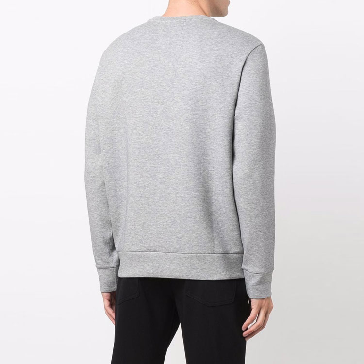 Purchase 安普里奥·阿玛尼标志补丁灰色圆领卫衣 8N1MD1-1JHSZ-0630