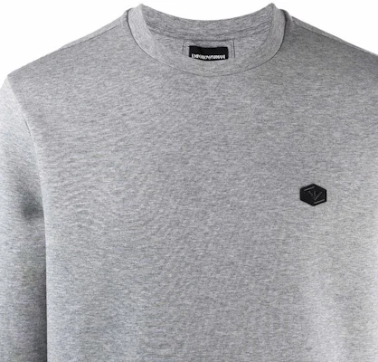 安普里奥·阿玛尼标志补丁灰色圆领卫衣 8N1MD1-1JHSZ-0630 Details for 安普里奥·阿玛尼标志补丁灰色圆领卫衣 8N1MD1-1JHSZ-0630