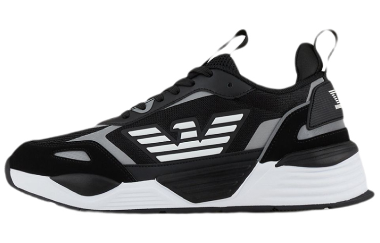 Emporio Armani Logo Patchwork Sneakers 'Black White' X8X070XK165N629