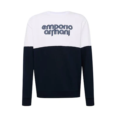 Emporio Armani Logo Print Colorblock Crewneck Sweatshirt Blue/White 3Z1M79-1J35Z-0933