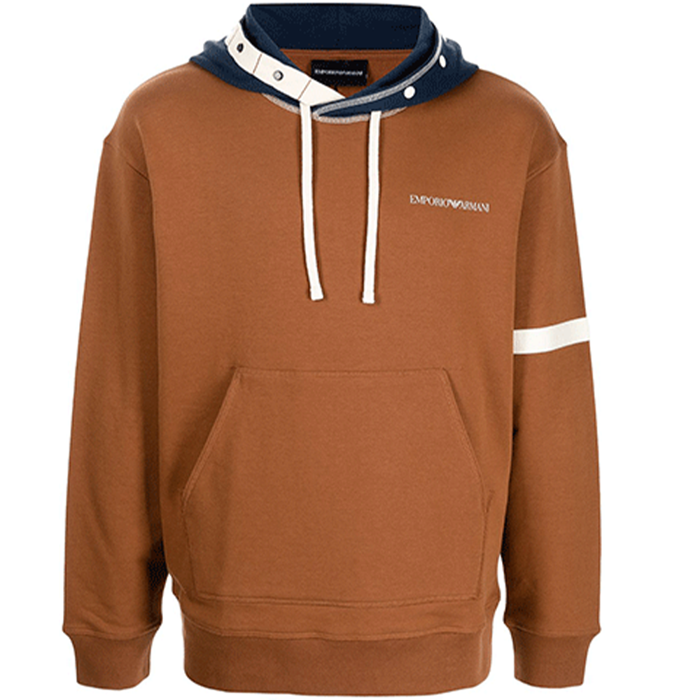 Emporio Armani Logo Print Colorblock Hoodie Khaki () 6K1MB8-1JSCZ-0225