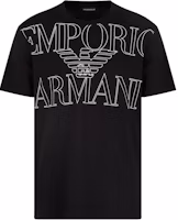Emporio Armani Logo Print Crew Neck T-Shirt Black EM000574-AF12326-UC001 Emporio Armani Logo Print Crew Neck T-Shirt Black EM000574-AF12326-UC001