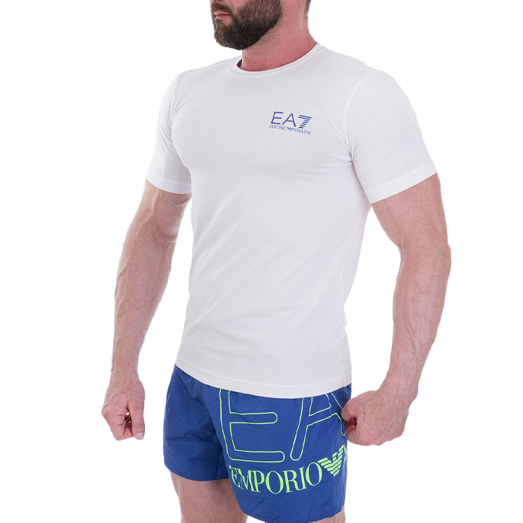 Details for Emporio Armani 男士白色印花Logo圓領T恤 3GPT08-PJ03Z-1100