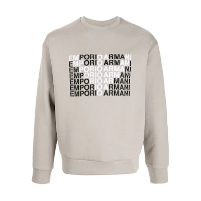 Emporio Armani Logo Print Crewneck Sweatshirt - Gray 6K1M62-1JHHS-Z144
