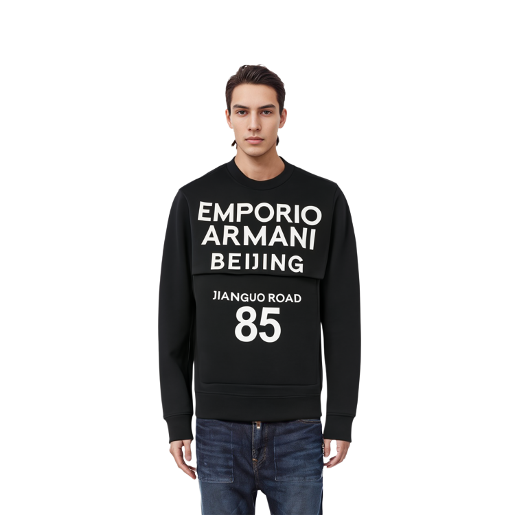 Emporio Armani Logo Print Crewneck Sweatshirt Black 6H1MB4-1JDSZ-0011 圖 5
