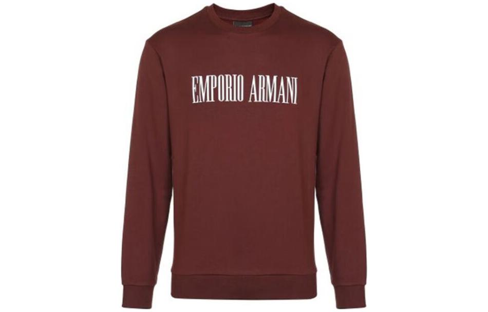 Emporio Armani Logo Print Crewneck Sweatshirt Maroon 3G1M63-1J07Z-0347