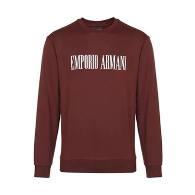 Emporio Armani Logo Print Crewneck Sweatshirt Maroon 3G1M63-1J07Z-0347