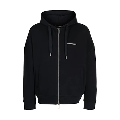 Emporio Armani Logo Print Hooded Jacket Navy Blue 6L1MB4-1JHSZ-0920