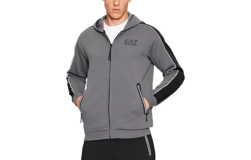 Emporio Armani Logo Print Hooded Zip Jacket Grey 6RPM31-PJ07Z-1977 圖 2
