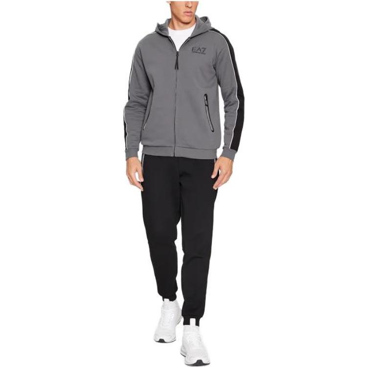 Emporio Armani Logo Print Hooded Zip Jacket Grey 6RPM31-PJ07Z-1977 圖 4