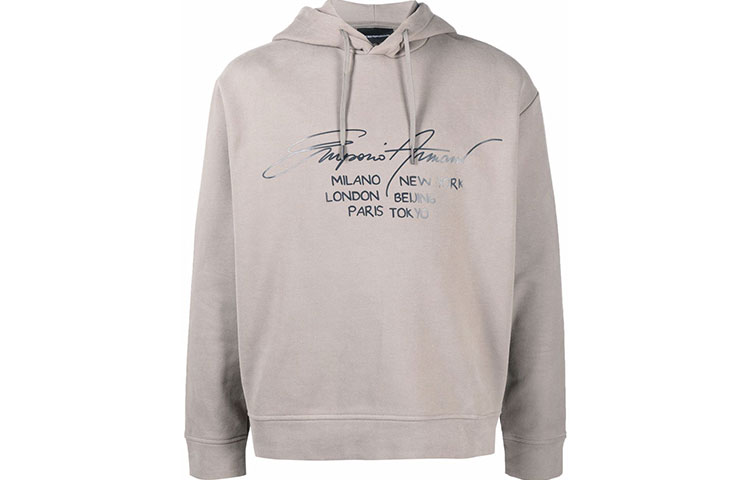 Emporio Armani Logo Print Hoodie Grey 6K1M92-1JQKZ-0110