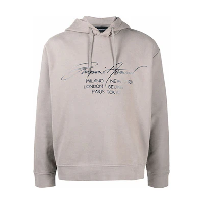Emporio Armani Logo Print Hoodie Grey 6K1M92-1JQKZ-0110