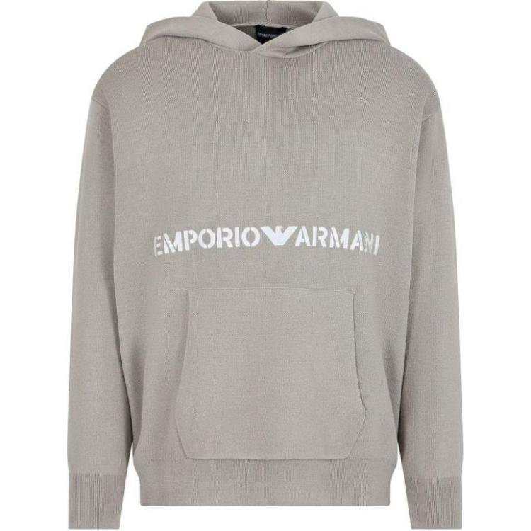 Emporio Armani Logo Print Hoodie Grey Long Sleeve 6R1MX7-1MNBZ-F624