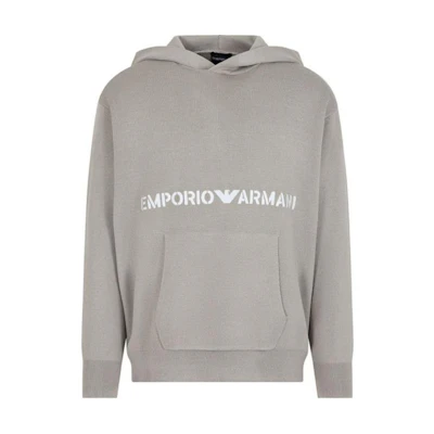 Emporio Armani Logo Print Hoodie Grey Long Sleeve 6R1MX7-1MNBZ-F624