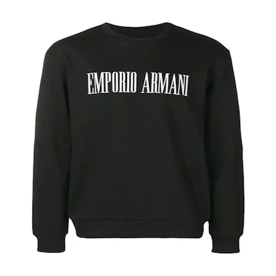 Emporio Armani Logo Print Long-Sleeve Crewneck Sweatshirt Black () 3G1M63J07Z-0999