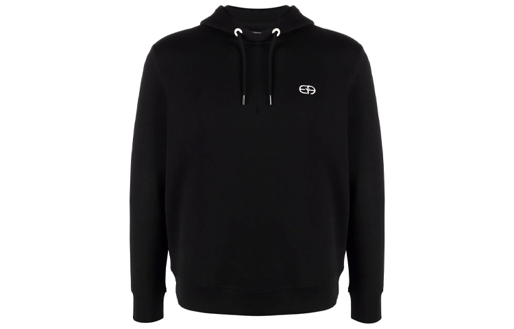 Emporio Armani Logo Print Loose Hoodie Black 6K1M68-1JHSZ-0999