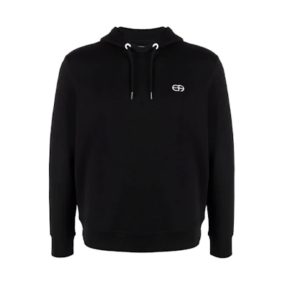 Emporio Armani Logo Print Loose Hoodie Black 6K1M68-1JHSZ-0999