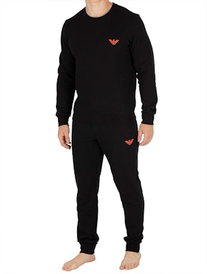 Emporio Armani Logo Print Mid-Rise Jogger Sweatpants Black 111690-8A571 Shop Emporio Armani Logo Print Mid-Rise Jogger Sweatpants Black 111690-8A571