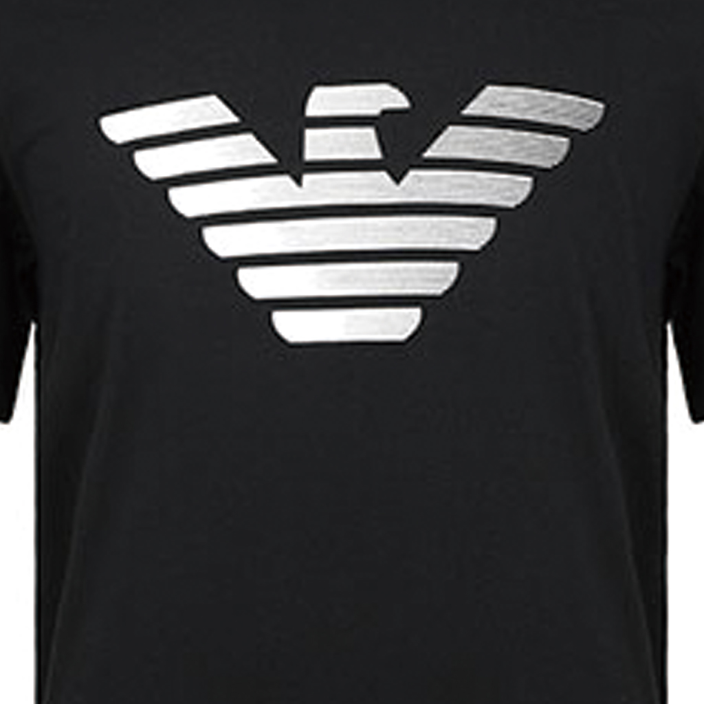 Cheap エンポリオアルマーニ ロゴプリント ネイビーブルー クルーネックTシャツ 3H1TD0-1J30Z-0922