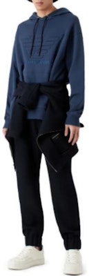 EMPORIO ARMANI Logo Print Navy Blue Hoodie Long-Sleeve 3R1M7Q-1JWEZ-0922 Purchase EMPORIO ARMANI Logo Print Navy Blue Hoodie Long-Sleeve 3R1M7Q-1JWEZ-0922