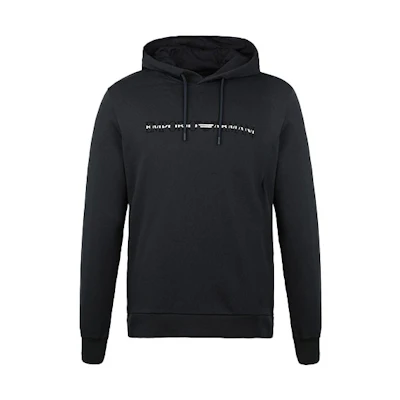 Emporio Armani Logo Print Pullover Hoodie - Black 3H1M87-1J07Z-0922
