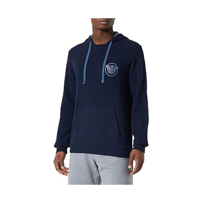 Emporio Armani Logo Print Pullover Hoodie Navy Blue 1117532-F5730-0135