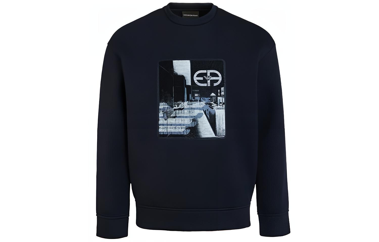 Emporio Armani Logo Print Pullover Sweatshirt - Dark Blue 6K1M96-1JUWZ-09D6
