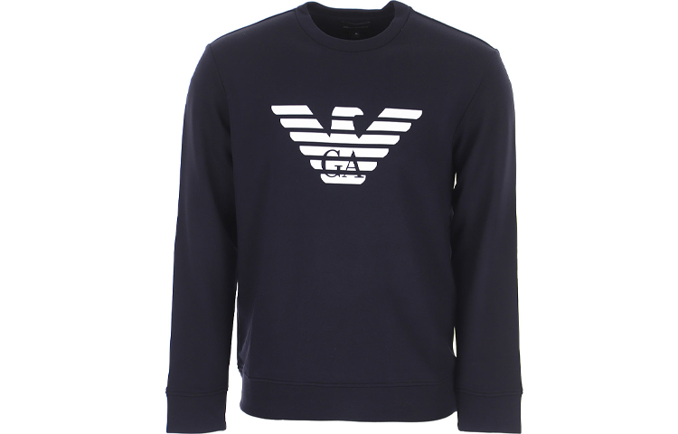 Order エンポリオアルマーニ ロゴプリント プルオーバースウェットシャツ - ダークブルー 8N1MR6-1JRIZ-F904