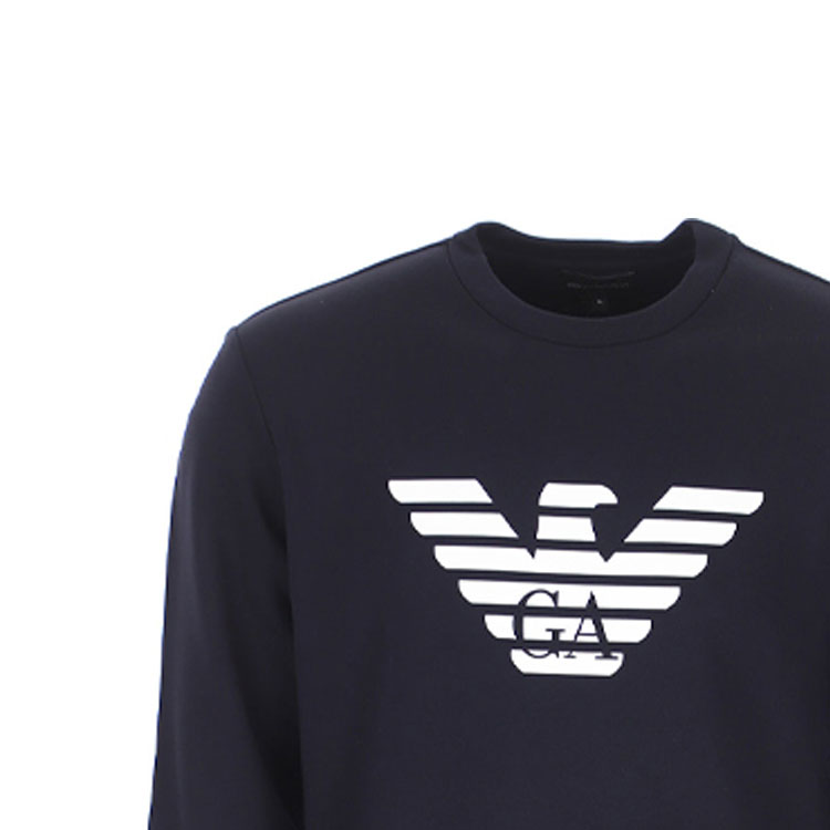 Sizing エンポリオアルマーニ ロゴプリント プルオーバースウェットシャツ - ダークブルー 8N1MR6-1JRIZ-F904