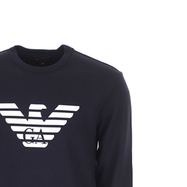 Cheap エンポリオアルマーニ ロゴプリント プルオーバースウェットシャツ - ダークブルー 8N1MR6-1JRIZ-F904