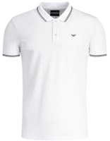 Emporio Armani Logo Print White Straight-Cut Short Sleeve Polo Shirt 8N1F30-1JPTZ-0100 Emporio Armani Logo Print White Straight-Cut Short Sleeve Polo Shirt 8N1F30-1JPTZ-0100