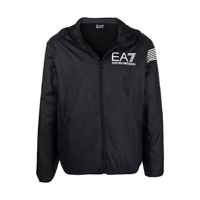 Emporio Armani Logo Print Windbreaker Jacket Black 6KPB05-PNR4Z-1200