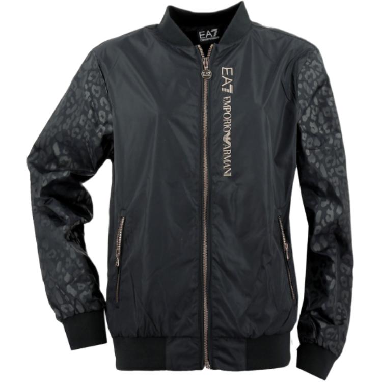 Emporio Armani Logo Print Zip-Up Baseball Collar Jacket Black 3GTB07-TN18Z-1200