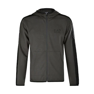 Emporio Armani Logo Print Zip-Up Hoodie Jacket - Gray 3GPV62-J05Z-1993