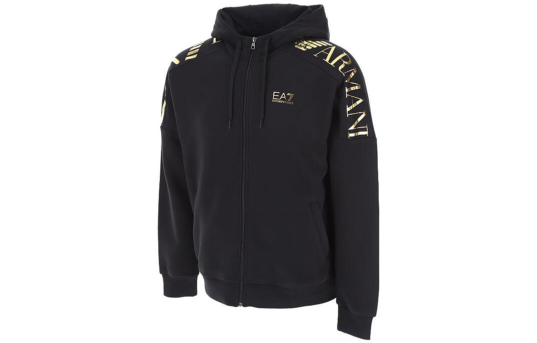 Emporio Armani Logo Print Zip Hoodie Black 6LPM56-PJHLZ-1200