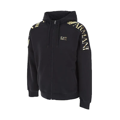 Emporio Armani Logo Print Zip Hoodie Black 6LPM56-PJHLZ-1200