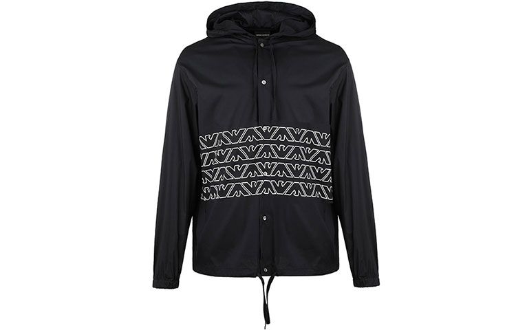 Emporio Armani Logo Printed Long Sleeve Hoodie Jacket 3H1C88-1N6RZ-0920