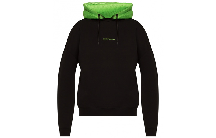 Emporio Armani Logo Pullover Hoodie - Black 3H1M63-1JKRZ-0999