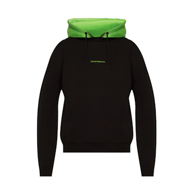 Emporio Armani Logo Pullover Hoodie - Black 3H1M63-1JKRZ-0999
