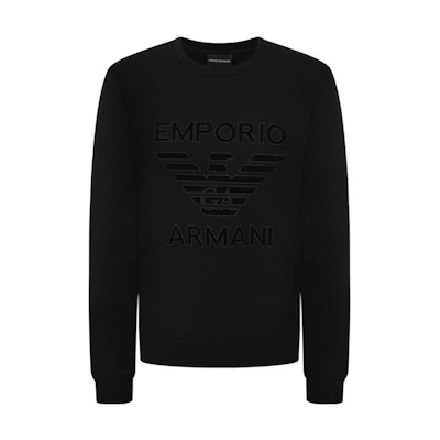 EMPORIO ARMANI Logo Pullover Sweatshirt Black 6K1M97-1JHSZ-0999